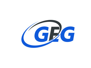 Fototapeta premium GEG letter creative modern elegant swoosh logo design