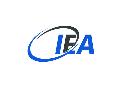 IEA letter creative modern elegant swoosh logo design
