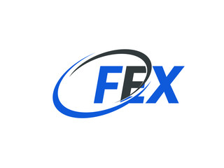 FEX letter creative modern elegant swoosh logo design