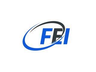 FEI letter creative modern elegant swoosh logo design