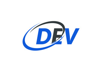 DEV letter creative modern elegant swoosh logo design