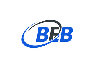 BEB letter creative modern elegant swoosh logo design