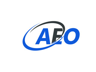 AEO letter creative modern elegant swoosh logo design