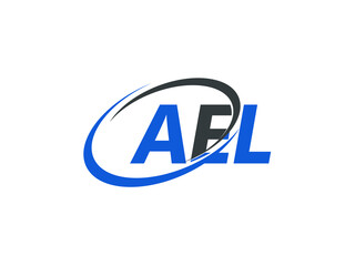 AEL letter creative modern elegant swoosh logo design