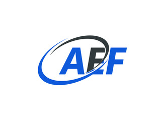 AEF letter creative modern elegant swoosh logo design