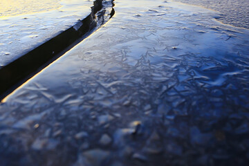 ice texture cracks baikal, abstract background winter ice transparent blue