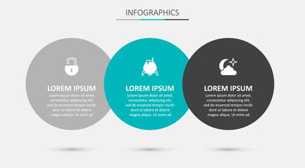 Set Witch cauldron, Open padlock and Moon and stars. Business infographic template. Vector