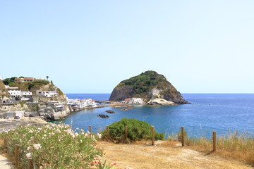 Fototapeta na wymiar A view of Sant Angelo in Ischia island in Italy