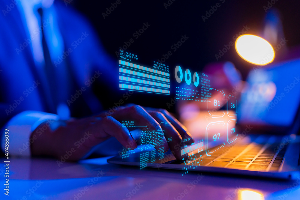 Poster finance business investment data analytics strategy report, crypto currency blockchain stock exchang