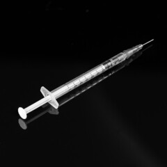 Covid-19 coronavirus vaccine. Close up Syringe. Treatment for coronavirus covid-19