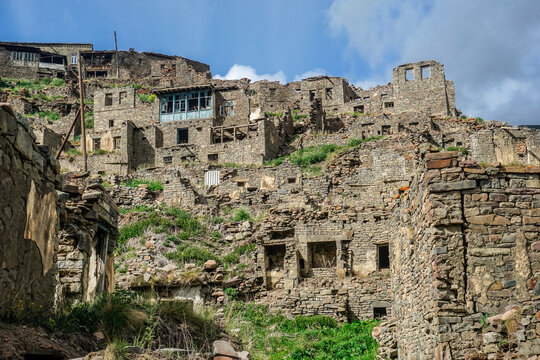 Architecture and landscape of the ancient village of Chirag in Dagestan