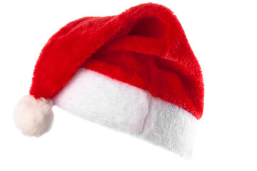 Obraz na płótnie Canvas Red Christmas hat isolated on white background