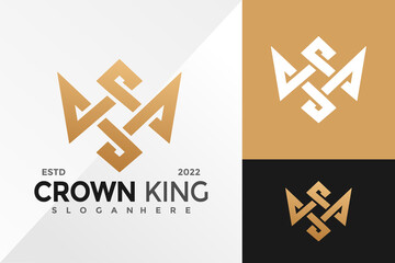 Fototapeta premium Luxury Crown King Logo Design Vector illustration template
