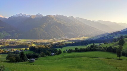 Fototapeta na wymiar Alpine road surounding in Galtur, Austria