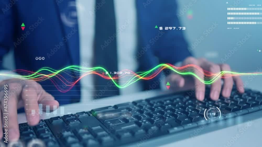 Poster finance business investment data analytics strategy report, crypto currency blockchain stock exchang