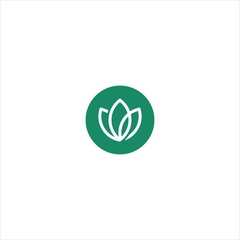 leaf logo vector template line