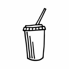 
vector illustration of glass with soda in doodle style