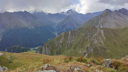 Fototapeta na wymiar Gerlos alpine road in Austrian alps