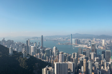 the view of the hong kong at Wan Chai Gap 10 Dec 2021