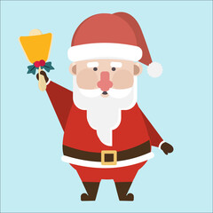Santa Clause holding a bell.