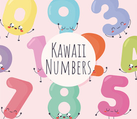 kawaii numbers illustration