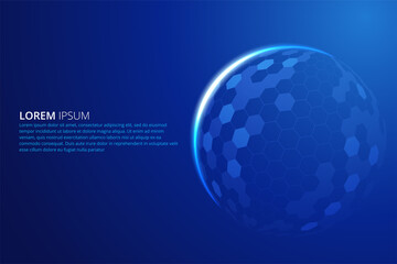 Dome shield geometric vector illustration on a blue background