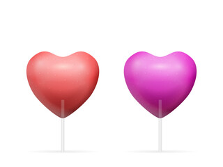 Obraz na płótnie Canvas Lollipop heart set