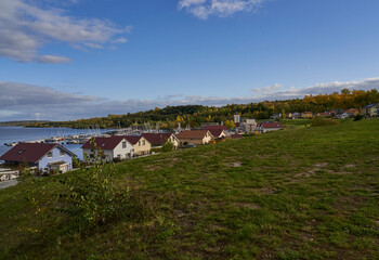 Die Marina am Geiseltalsee in Mücheln (Geiseltal), Saalekreis, Sachsen-Anhalt, Deutschland
