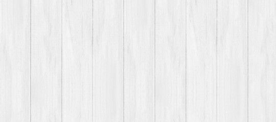 Obraz premium White gray wood color texture banner background. Surface light clean of table top view. Natural patterns for design art work and interior or exterior. Grunge old white wood board wall pattern.