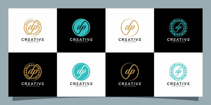 Set of initials letter dp abstract logo vector design