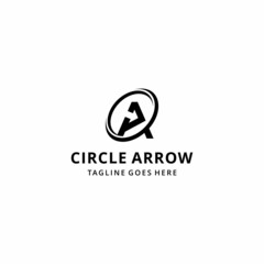 creative initials A arrow with circle combination , logo design template