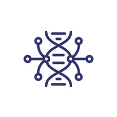 DNA sequencing, genetics line icon