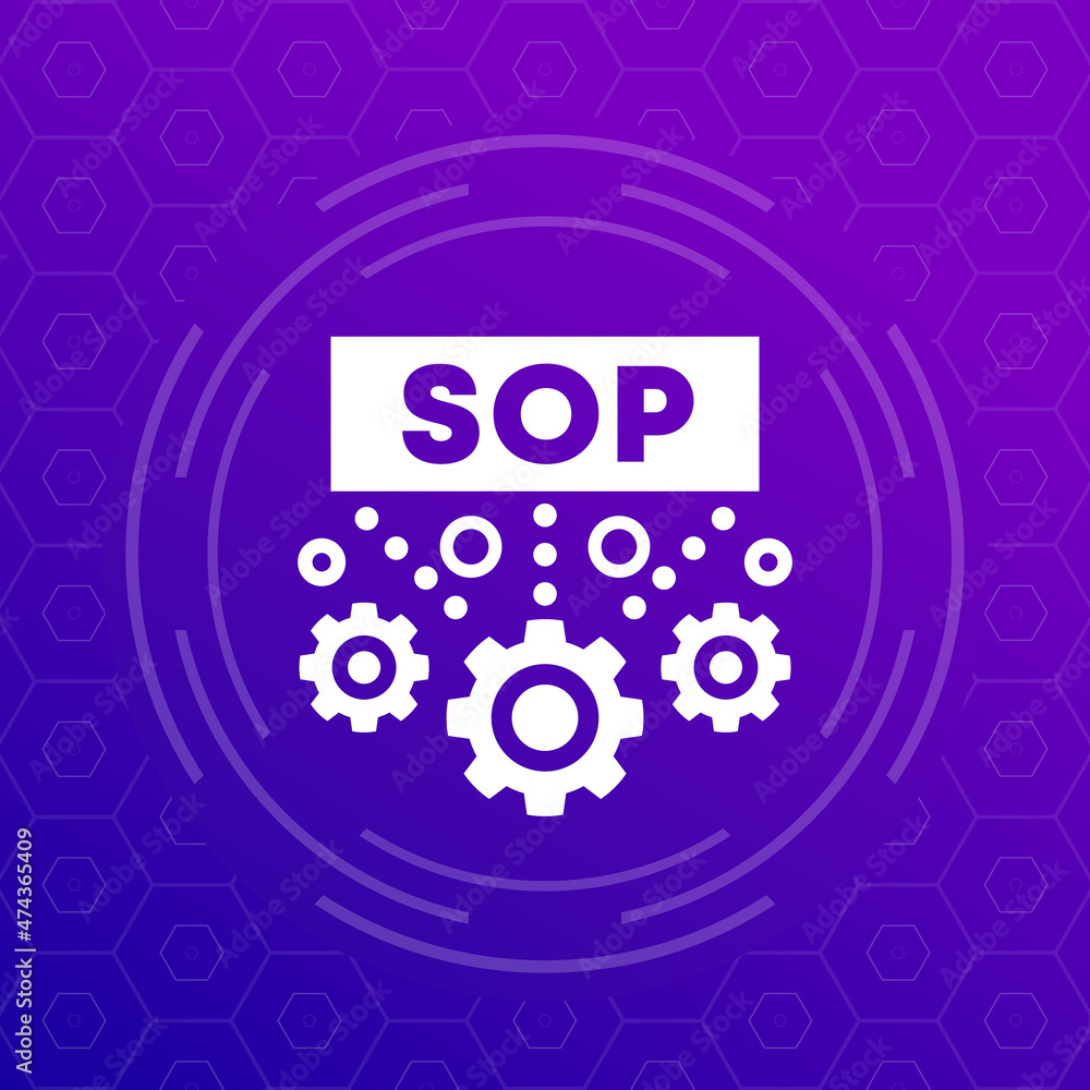 Poster sop icon, standard operating procedure vector
