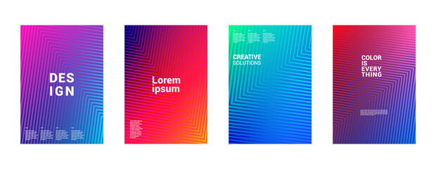 Minimal abstract covers design. Colorful gradients. Halftone corners. Modern background design. Future covers. Eps10 vector.