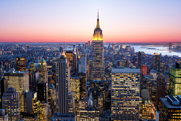 Fototapeta na wymiar Aerial view of New York city in the USA.