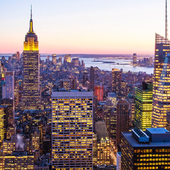 Fototapeta na wymiar Aerial view of New York city in the USA.