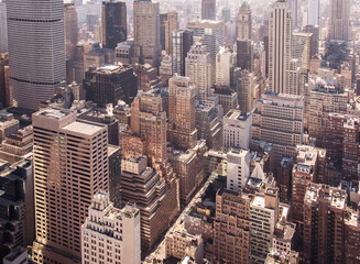 Aerial view of New York city in the USA.