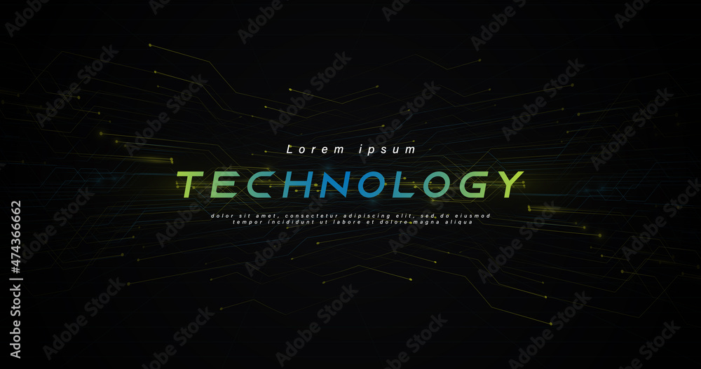 Poster 3d digital technology circuit lines connection hi tech background. vector illustration