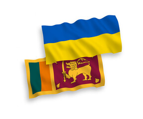 Flags of Sri Lanka and Ukraine on a white background