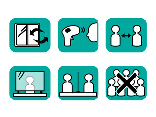 感染症対策のアイコンセット