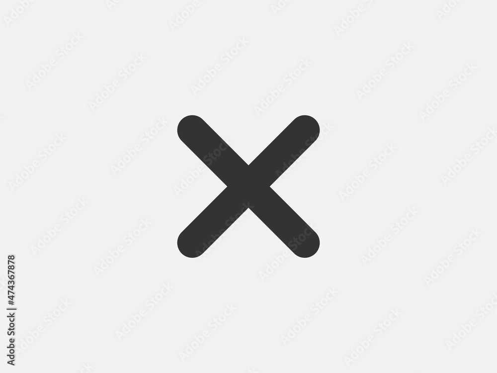 Aufkleber close icon vector sign. cancel symbol web design. error, denied, avoid or wrong data button.