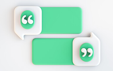 Quote box frame background empty space blogging template 3d render concept for texting