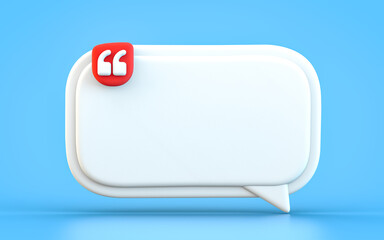 Quote box frame background empty space blogging template 3d render concept for texting