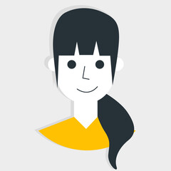 flat girl icon for web design and posters