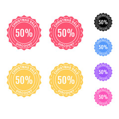 set of labels Christmas Discount 