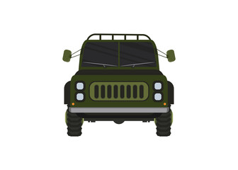 Military off road car front view