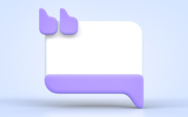 Quote box frame background empty space blogging template 3d render concept for texting