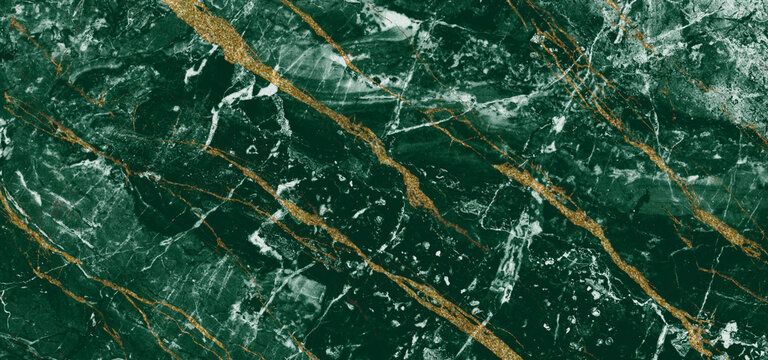 green marble with golden veins. green golden natural texture of marble. abstract green, white, gold and yellow marbel. hi gloss texture of marble stone for digital wall tiles design. 