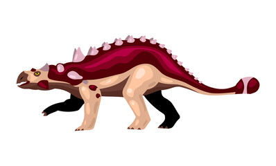 Ankylosaurus Cartoon Dinosaur Composition