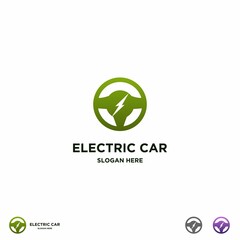 electric car logo design concept modern